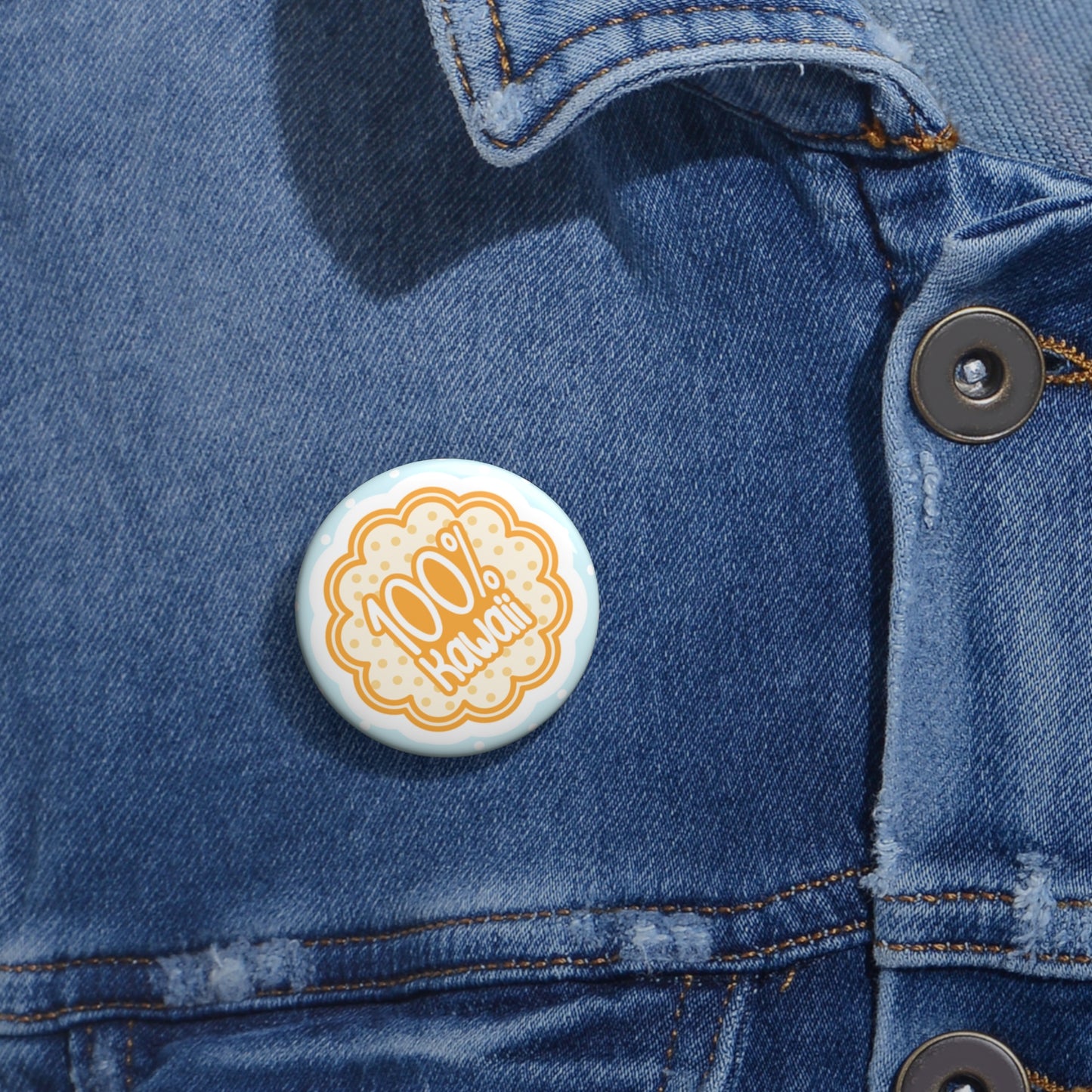 100% Kawaii Button Pin