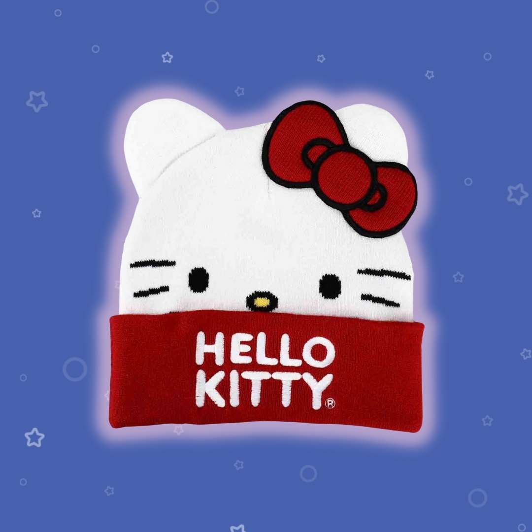 Embroidered Hello Kitty Beanie - Kawaii Monsta Shop cute stuff California Sacramento Roseville Citrus Heights San Francisco Santa Clara Los Angeles bay area New York