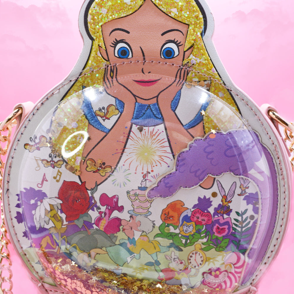 Alice in Wonderland Snow Globe Crossbody Bag