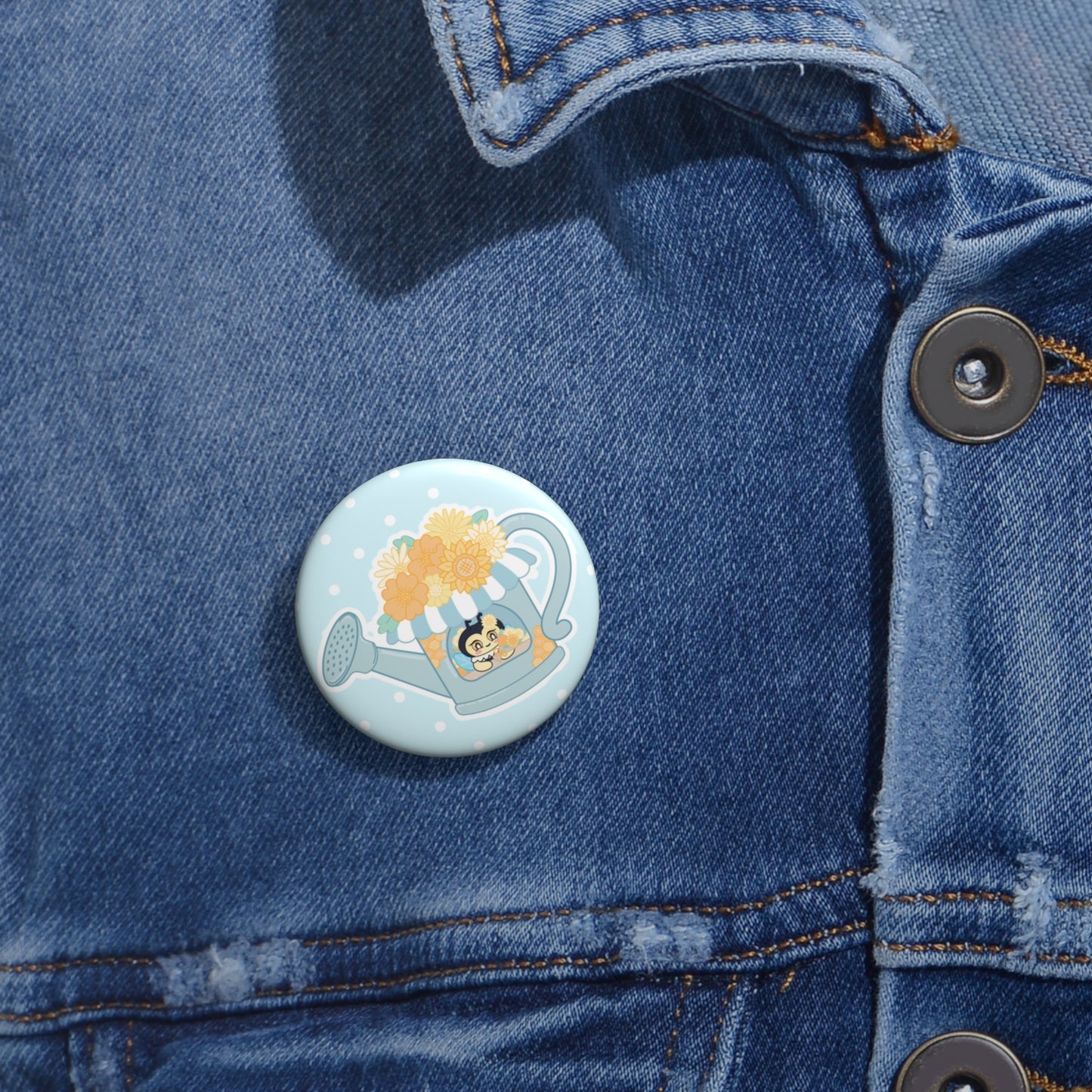 Mitsu's Beehive Flower Shop Button Pin